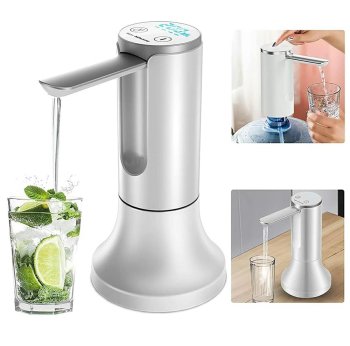 Rechargeable Electric Water Pump Dispenser for Bottles, White