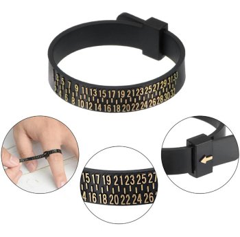Multisizer ring size gauge for rings and bands, black