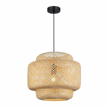Bamboo Pendant Lamp Boho Style 40cm E27, Beige