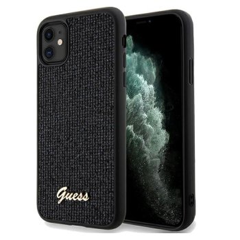 Apple iPhone 11 6.1'' Guess Disco Metal Script Case Cover, Black