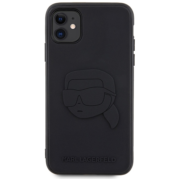 Apple iPhone 11 6.1'' Karl Lagerfeld Rubber Karl Head 3D Cover Case, Black (1)