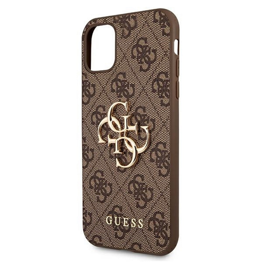 Guess case for iPhone 11 / XR from the 4G Big Metal Logo series - brown (0)