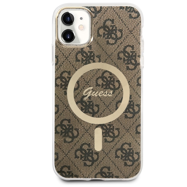 Apple iPhone 11 6.1'' Guess 4G MagSafe Case Cover (GUHMN61H4STW), Brown (0)