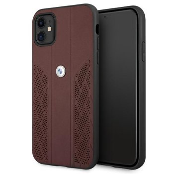 Apple iPhone 11 6,1" BMW Leather Curve Perforate Case Cover (BMHCN61RSPPR), Red