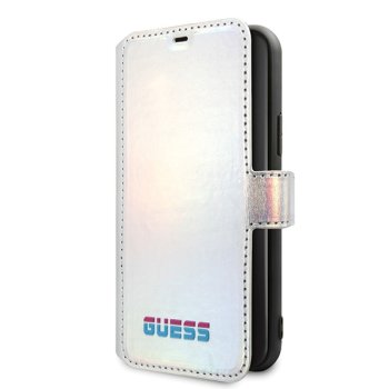 Apple iPhone 11 Pro 5.8'' Guess Iridescent Bookcase Cover (GUFLBKN58BLD), Silver