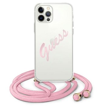Apple iPhone 12 / 12 Pro 6.1'' Guess Script Vintage Case Cover (GUHCP12MCRTVSPI), Pink