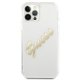 Apple iPhone 12 / 12 Pro 6.1\'\' Guess Vintage Script Gold Case Cover (GUHCP12MKTRSVGO), Transparent