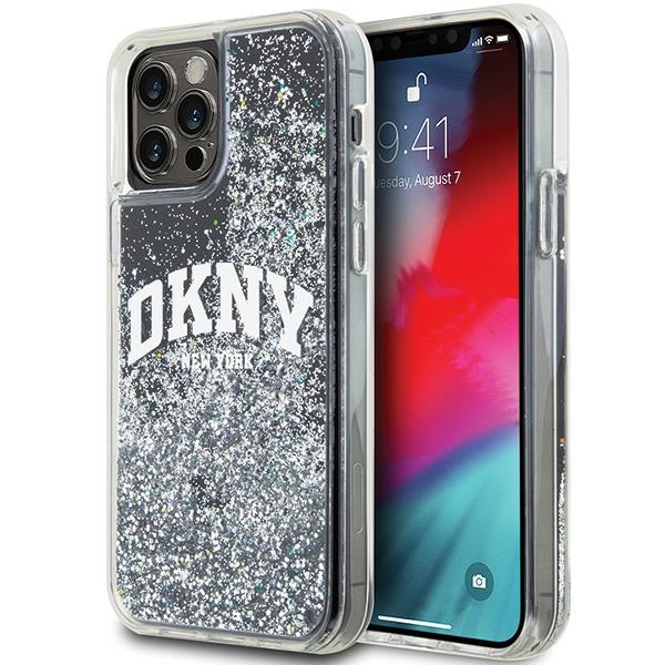 Apple iPhone 12 / 12 Pro 6.1'' DKNY Liquid Glitter Big Logo Case Cover, Black