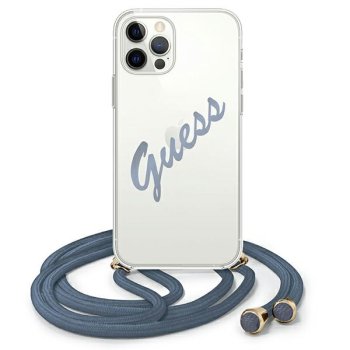 Apple iPhone 12 / 12 Pro 6.1'' Guess Script Vintage Case Cover (GUHCP12MCRTVSBL), Blue