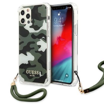 Apple iPhone 12 / 12 Pro 6.1'' Guess Camo Collection Case Cover (GUHCP12MKSARKA), Khaki