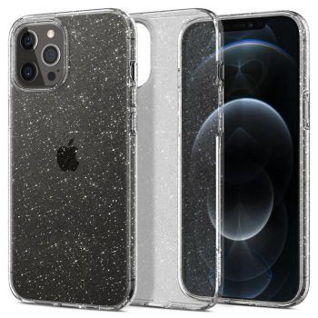 Apple iPhone 12 / 12 Pro 6.1" Spigen Liquid Glitter Crystal TPU Case Cover, Transparent