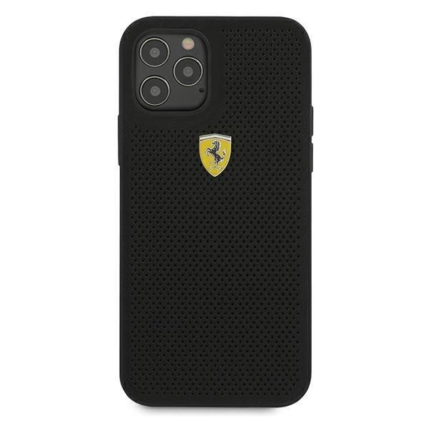 Ferrari iPhone 12 / 12 Pro Case On Track Perforated, Black (1)