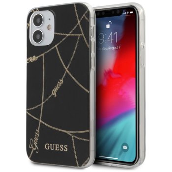Guess iPhone 12 mini Case Gold Chain Collection, Black