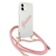 Apple iPhone 12 mini 5.4\'\' Guess Script Vintage Case Cover (GUHCP12SCRTVSPI), Pink