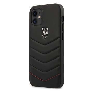 Ferrari iPhone 12 mini Case Off Track Quilted, Black