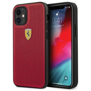 Ferrari iPhone 12 mini Case On Track Perforated, Red