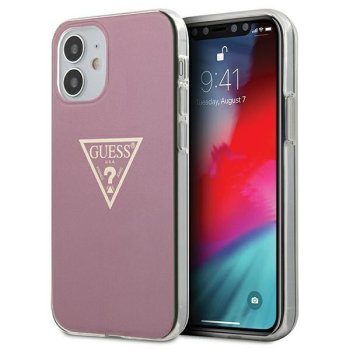 Apple iPhone 12 mini 5.4'' Guess Metallic Collection Case Cover (GUHCP12SPCUMPTPI), Pink