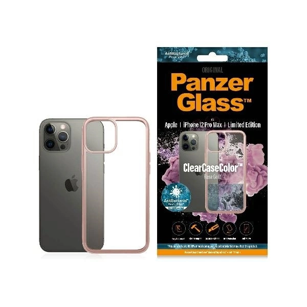 Apple iPhone 12 Pro Max 6.7'' PanzerGlass ClearCase Case Cover, Transparent and Pink