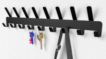 Metal Wall Clothes Hanger 17 Hooks, Black