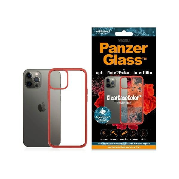 Apple iPhone 12 Pro Max 6.7'' PanzerGlass ClearCase Case Cover, Transparent and Red