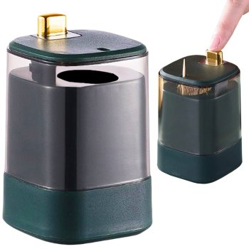 Container Holder Organizer Dispenser For Toothpicks, Green