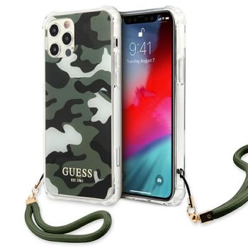 Apple iPhone 12 Pro Max 6.7'' Guess Camo Collection Case Cover (GUHCP12LKSARKA), Khaki