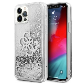 Apple iPhone 12 Pro Max 6.7'' Guess 4G Big Liquid Glitter Case Cover (GUHCP12LLG4GSI), Silver