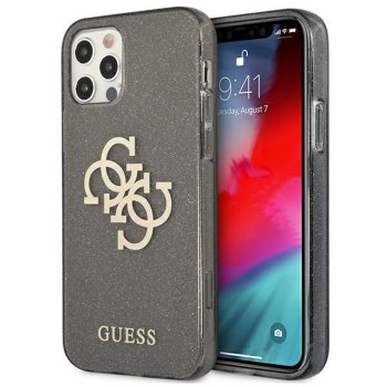 Apple iPhone 12 Pro Max 6.7" Guess Glitter 4G Big Logo Case Cover (GUHCP12LPCUGL4GBK), Black