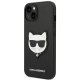 Apple iPhone 14 Plus 6.7\" Karl Lagerfeld Saffiano Choupette Head Patch Case Cover (KLHCP14MSAPCHK), Black