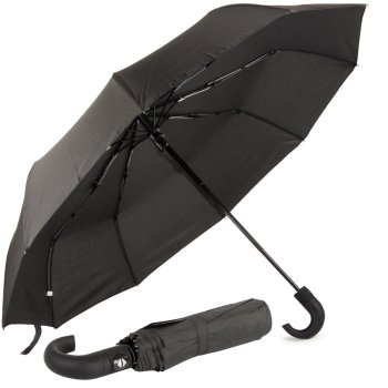Windproof Automatic Folding Travel Umbrella, Black