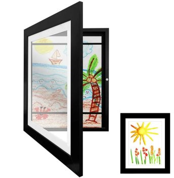 Photo Frame for Pictures and Children's Drawings, A4 Format, Black