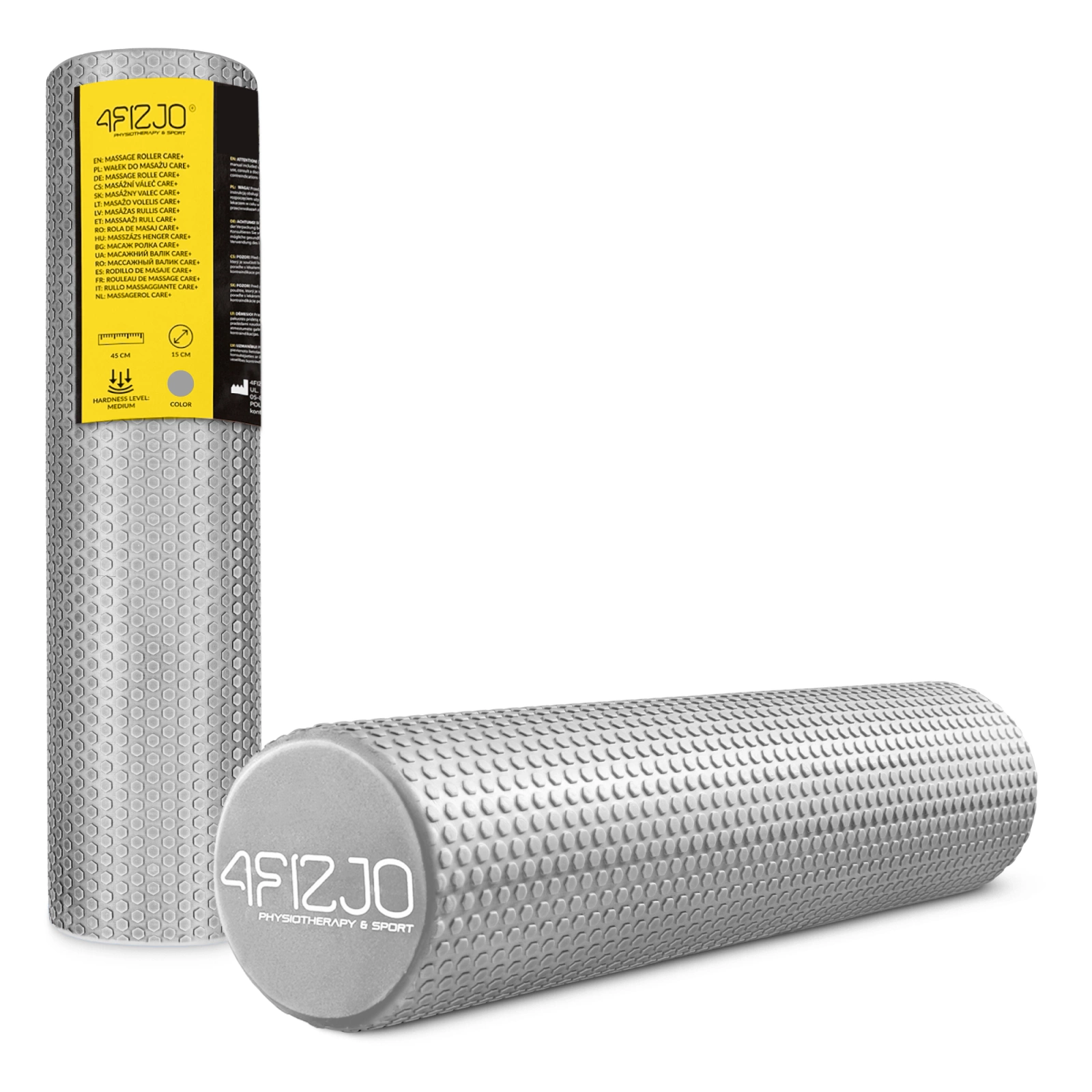 Textured Foam Massage Roller CARE+ 60 cm, Grey