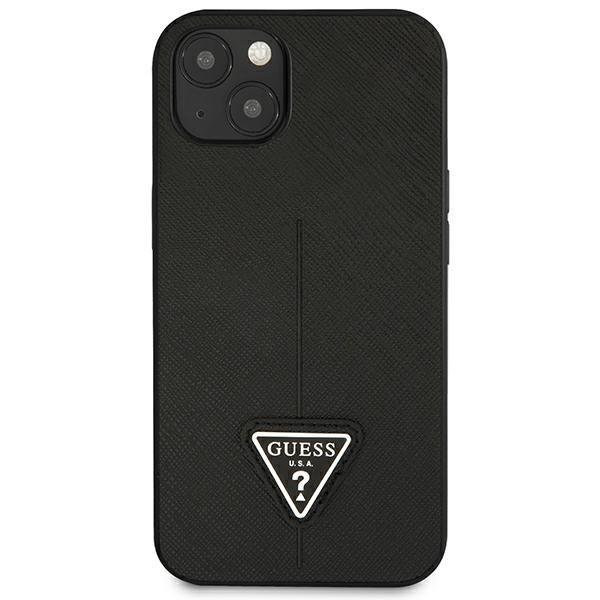Guess Saffiano Triangle Logo Case for iPhone 14 Plus - Black (1)