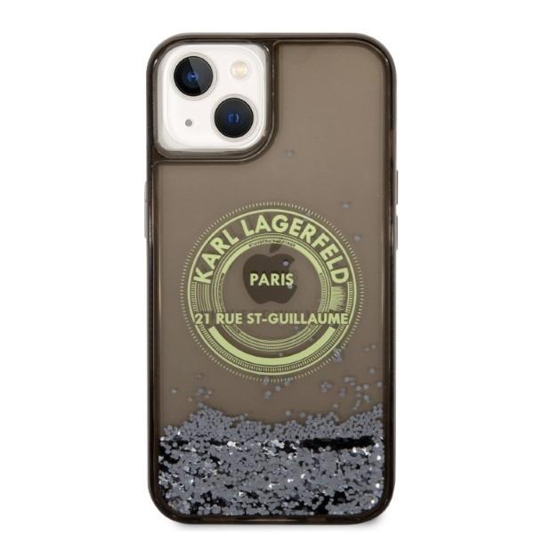 Karl Lagerfeld Liquid Glitter RSG Case for iPhone 14 Plus / 15 Plus - Black (1)