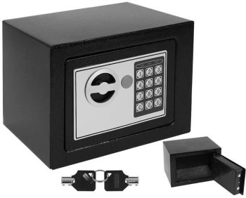 Small Electronic Safe for Home Office with Digital Code and Key