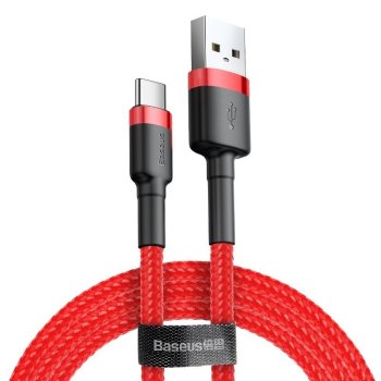 Baseus Cafule USB to USB Type C Data Charging Cable 3A 1m, Red+Black