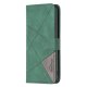 Apple iPhone 14 Pro 6.1\'\' Geometric Texture Wallet Stand Leather Phone Book Case Cover, Green