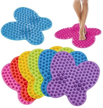 Futzuki Reflexology Foot Massage Mat Acupressure Acupuncture, Mix Color