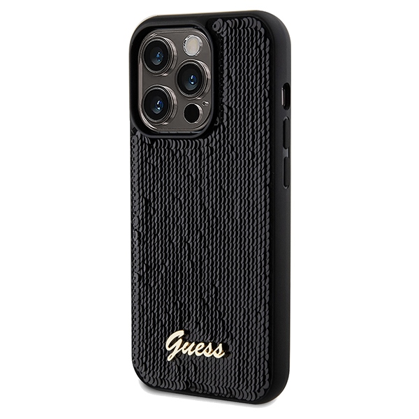 Guess Sequin Script Metal case for iPhone 14 Pro - black (0)