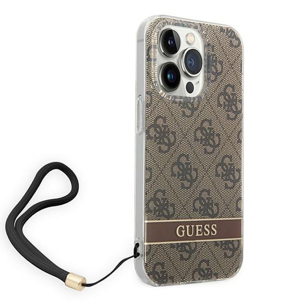 Apple iPhone 14 Pro 6.1'' Guess 4G Print Strap Case Cover (GUOHCP14LH4STW), Brown (1)