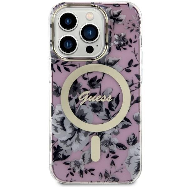 Apple iPhone 14 Pro 6.1'' Guess Flower MagSafe Case Cover (GUHMP14LHCFWSP), Pink (1)
