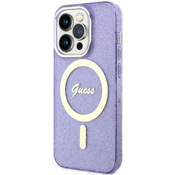 Guess iPhone 14 Pro Case IML Glitter Gold MagSafe, Purple (0)
