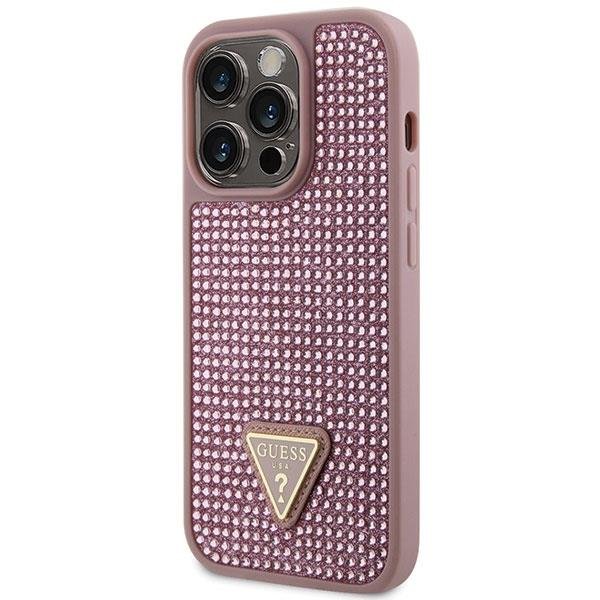 Guess iPhone 14 Pro Case Rhinestone Triangle, Pink (0)