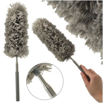 Telescopic Microfiber Duster for Cleaning, Grey