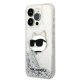 Apple iPhone 14 Pro Max 6.7\" Karl Lagerfeld Glitter Choupette Head Case Cover (KLHCP14XLNHCS), Silver