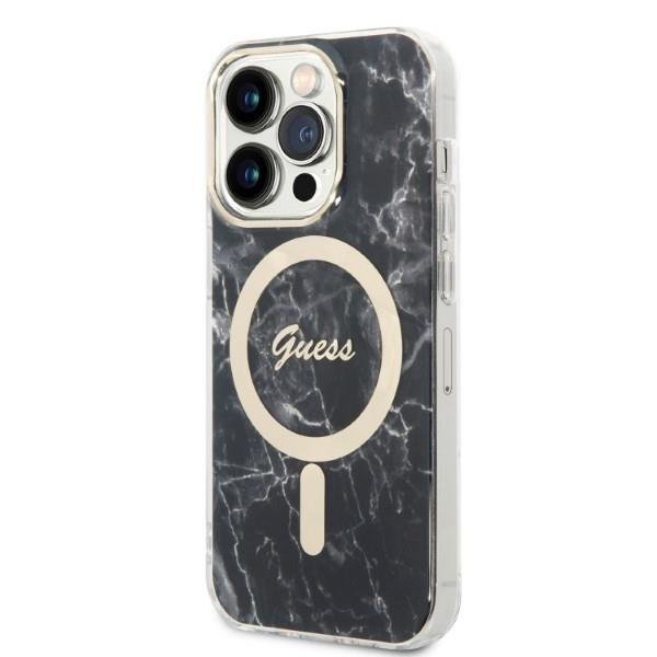 Apple iPhone 14 Pro Max 6.7'' Guess Marble MagSafe Case Cover + Charger (GUBPP14XHMEACSK), Black (0)