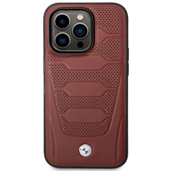 Apple iPhone 14 Pro Max 6.7'' BMW Leather Seats Pattern MagSafe Case Cover (BMHMP14X22RPSR), Burgundy (1)