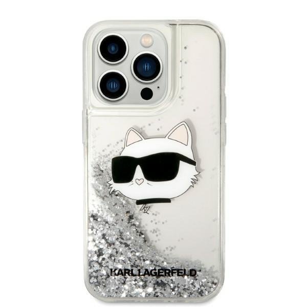 Apple iPhone 14 Pro Max 6.7" Karl Lagerfeld Glitter Choupette Head Case Cover (KLHCP14XLNHCS), Silver (1)