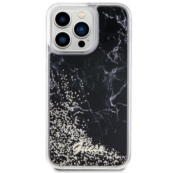 Apple iPhone 14 Pro Max 6.7'' Guess Liquid Glitter Marble Case Cover (GUHCP14XLCSGSGK), Black (1)