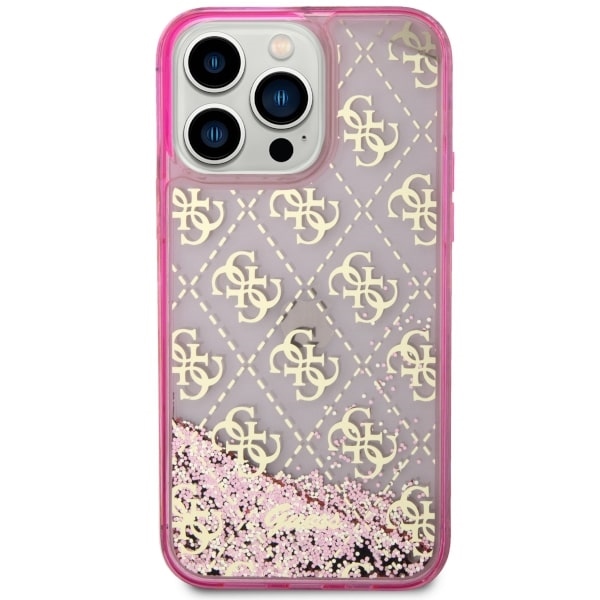 Apple iPhone 14 Pro Max 6.7" Guess Liquid Glitter 4G Transculent Case Cover (GUHCP14XLC4PSGP), Pink (1)
